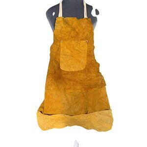 Yellow Suede Welding/ Work Apron With Pocket & Adjustable Straps For Adults